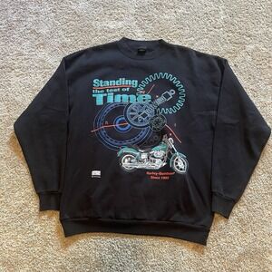 Vintage 90s Harley Davidson Standing The Test Sweatshirt Men's XL‎ Black